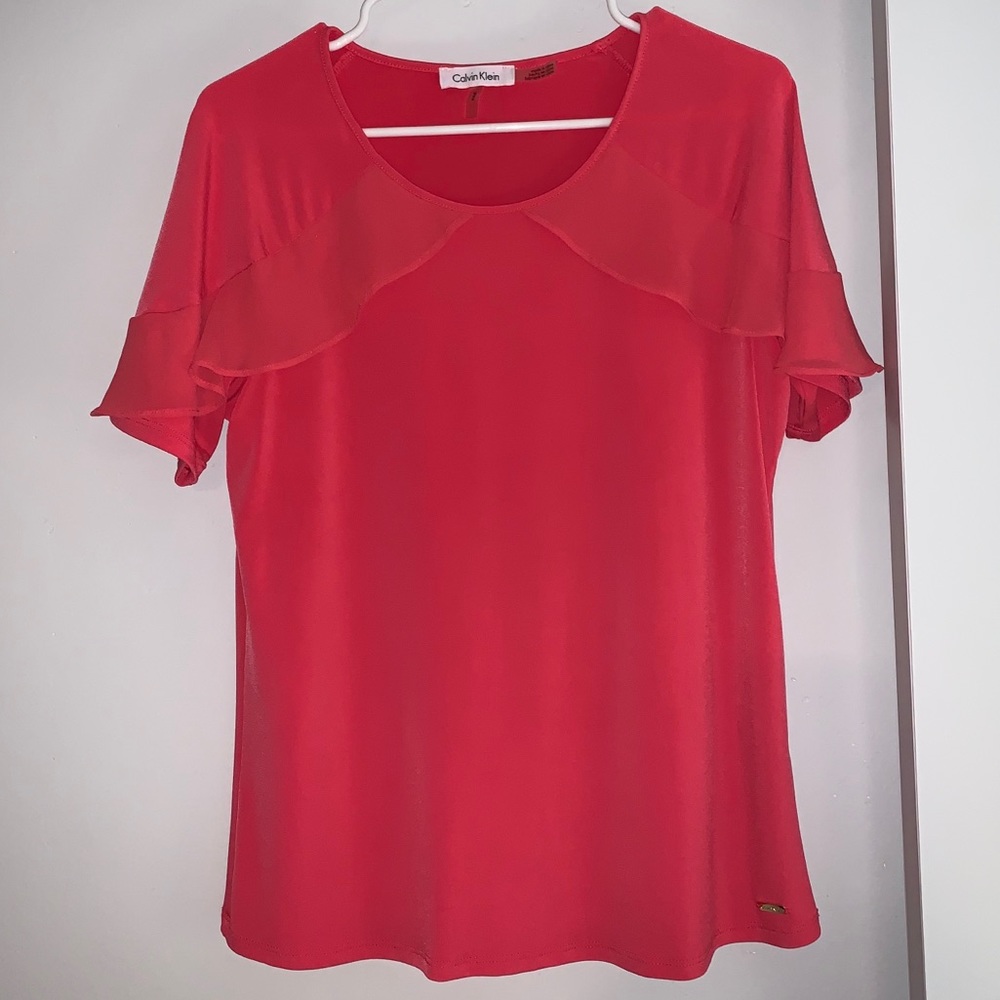 Calvin Klein Blouse | Ruffle Collar & Sleeve